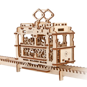 Mechanischer Modellbausatz Straßenbahn mit Gleisen